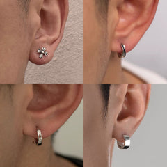 Stud earrings men's retro cross earrings