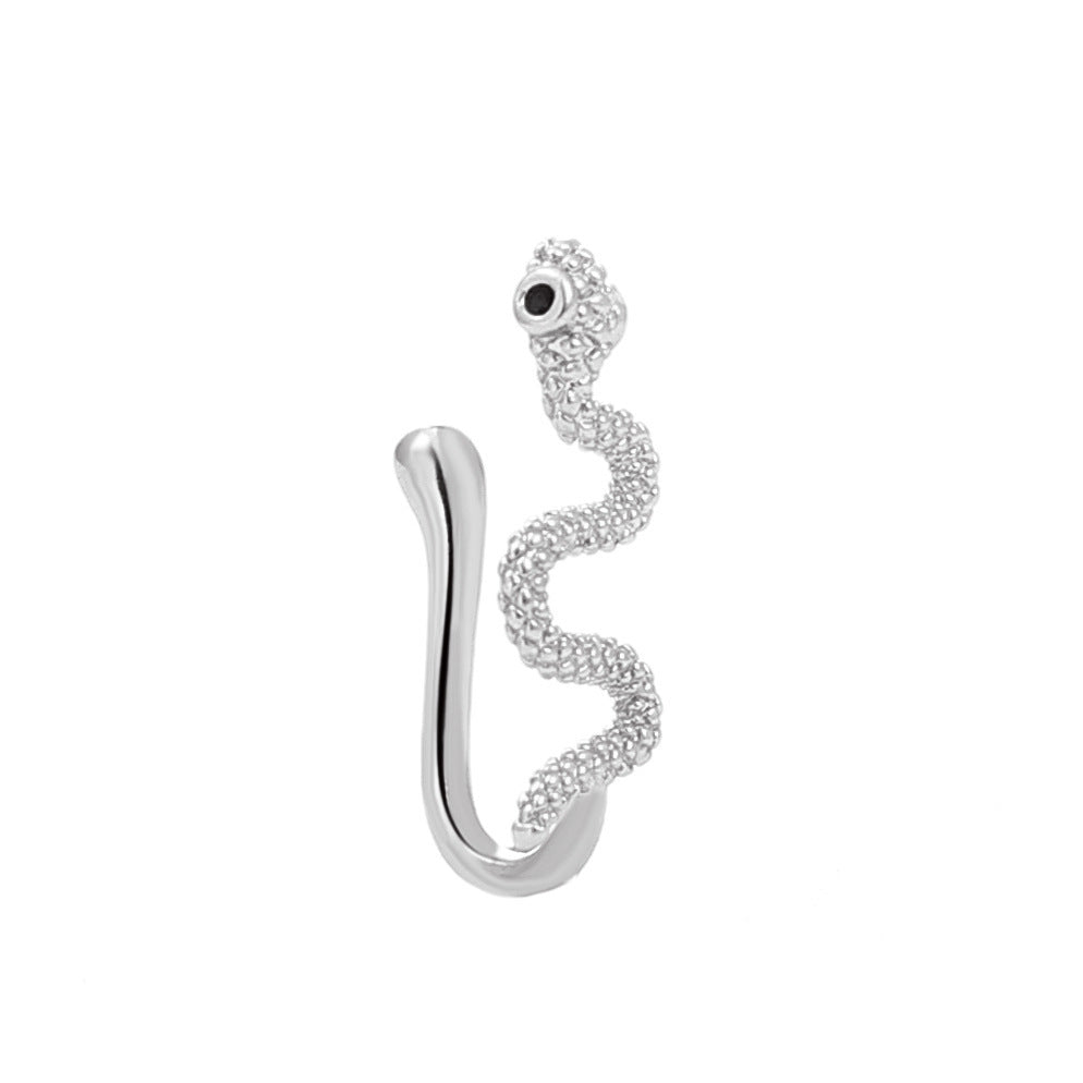 Anillo nasal falso en forma de U, piercing nasal de mariposa con incrustaciones de diamantes sin orificio, clip nasal, joyería anti-punción 