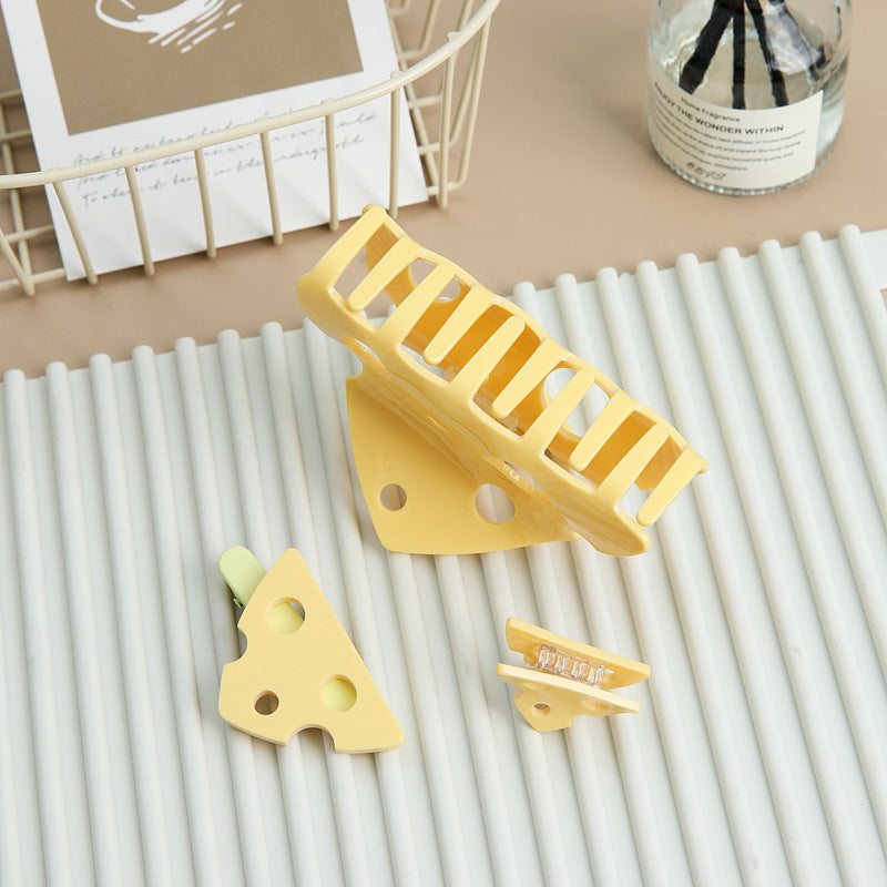 Pinza para el pelo con forma de queso, creativa, con forma de disco, con forma de tiburón, para niña, con forma de garra para el pelo, en forma de triángulo, para el pelo, accesorios para el cabello