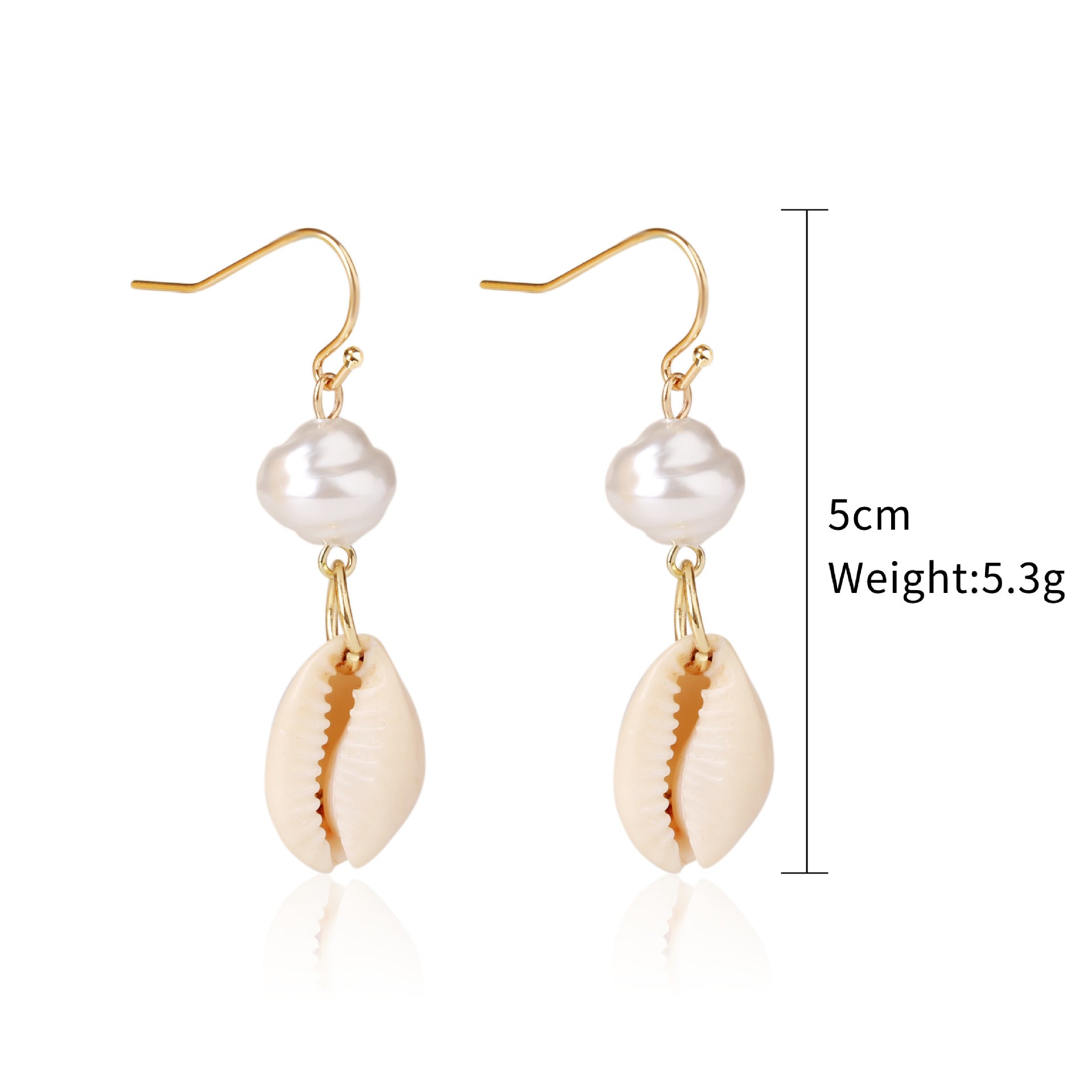 Pendientes de concha de perla con diseño de joyería marina bohemia, pendientes de concha de verano natural de aleación