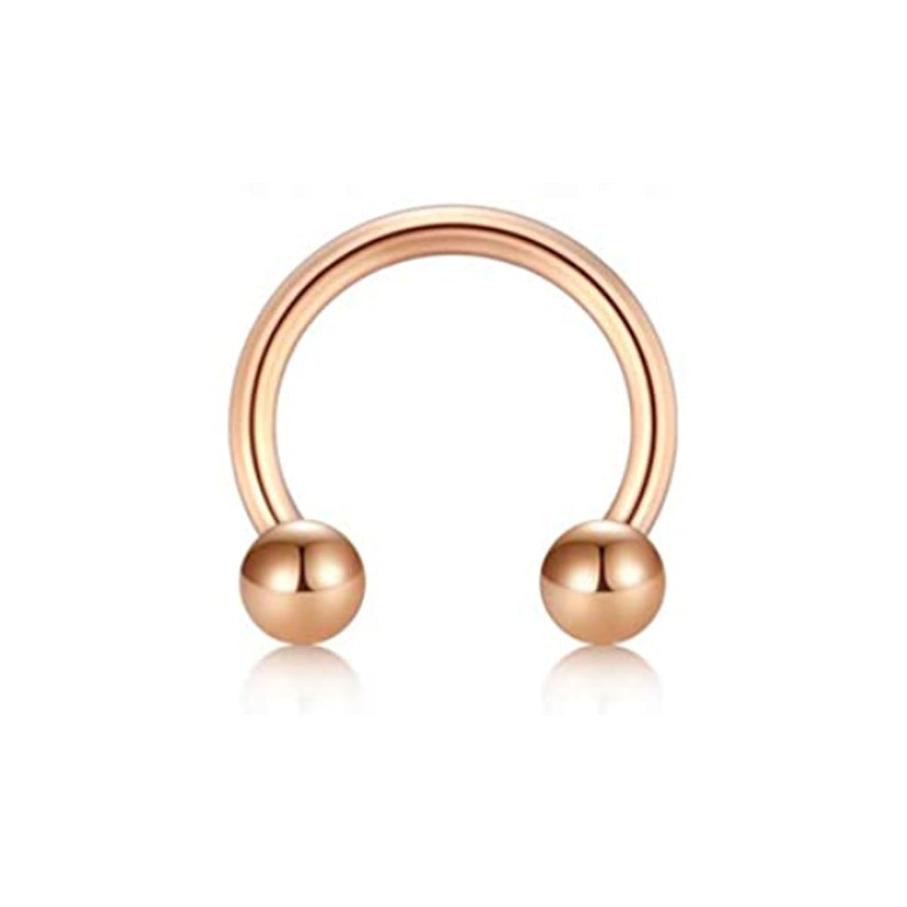 Anillo de nariz de acero inoxidable, acero de titanio, tipo C, hueso de oreja 