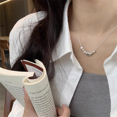 Collar de perlas irregulares con forma de corazón para mujer 