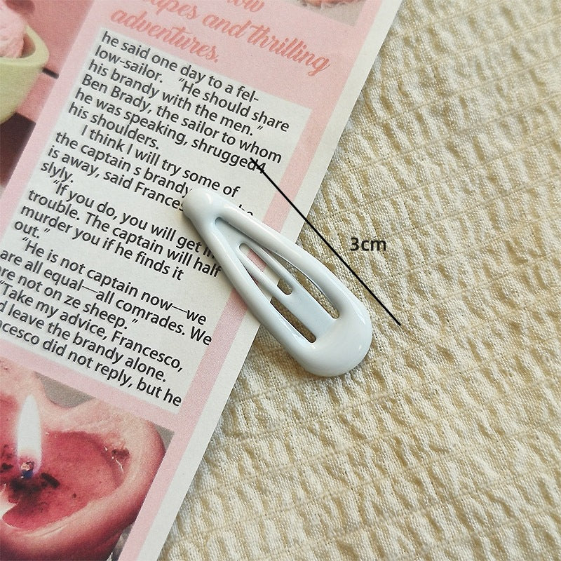 Horquilla con forma de gota de agua de 3 cm con clip BB de color macarrón 