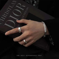 Anillo de plata abierto para hombre y mujer 