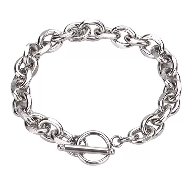 Titanium steel Cuban chain bracelet men's couple accessories