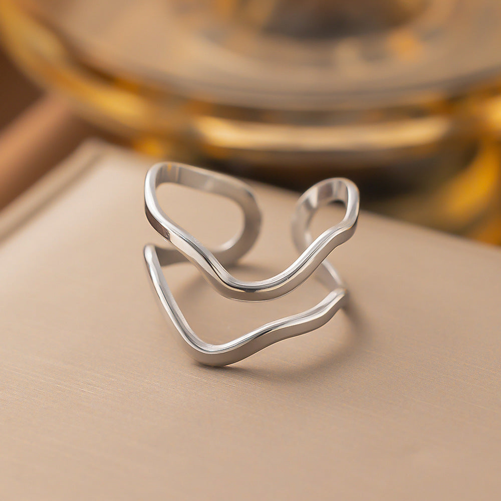 Wholesale Jewelry Simple Style Solid Color Titanium Steel Plating Rings