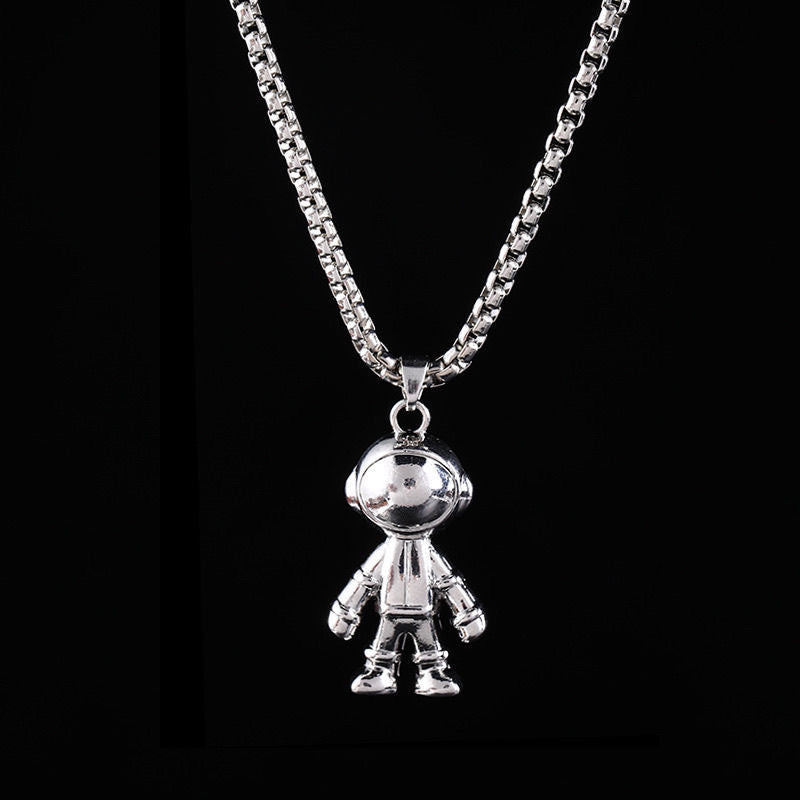 Collar de acero de titanio con colgante de hip hop para hombre 