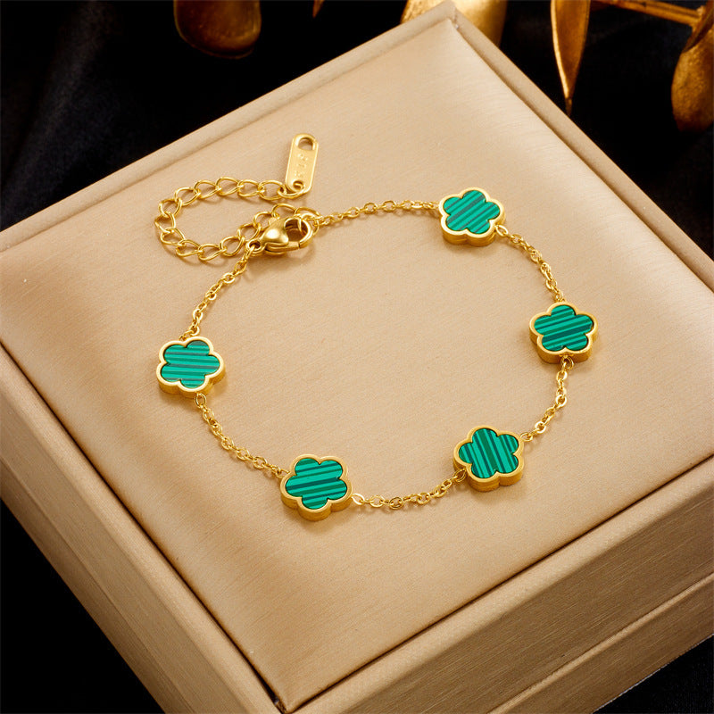 Pulsera de acero de titanio para mujer, pulsera sencilla, joyería 