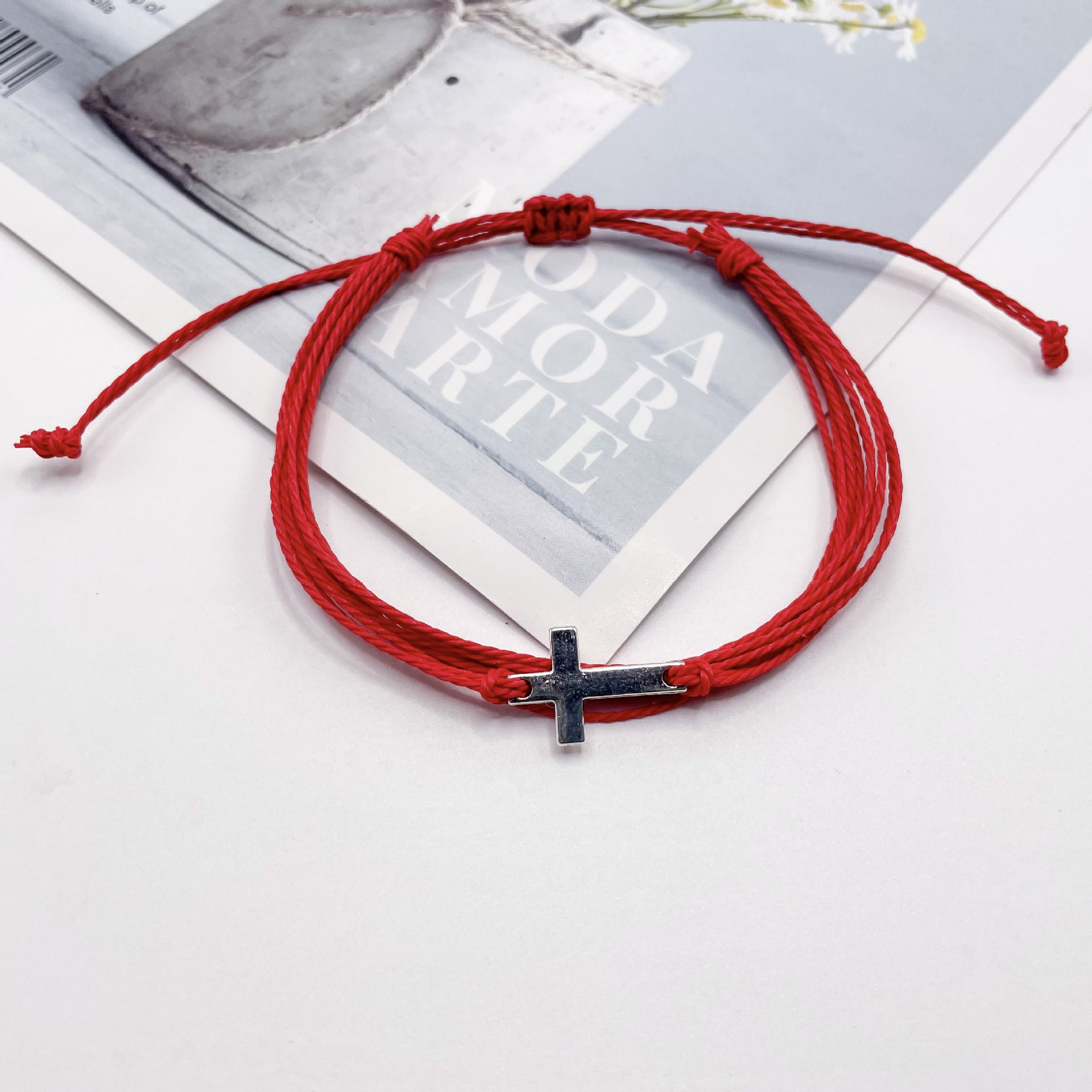 Pulsera tejida en cera, resistente al agua, con cuerda de la amistad, pulsera cruzada para surfear en la playa.