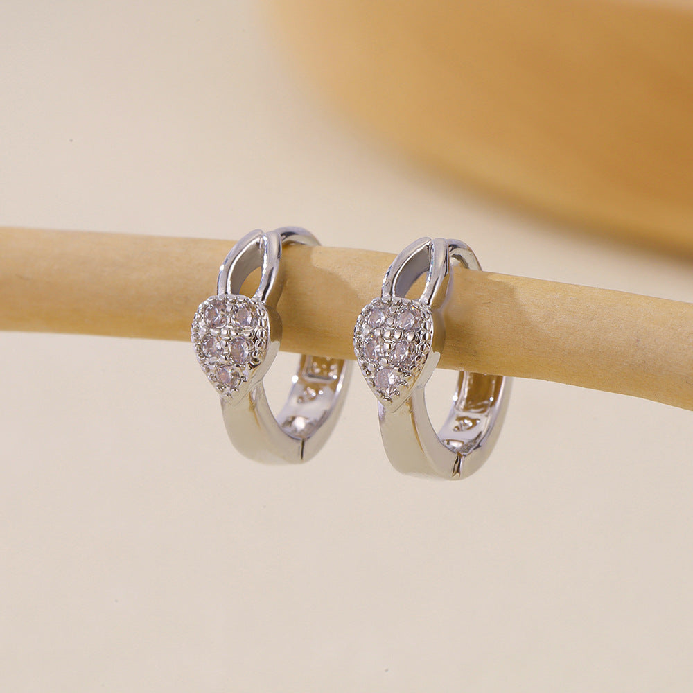 1 Pair Basic Simple Style Geometric Inlay Copper Zircon Earrings