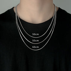 Collar de cadena de acero de titanio con hueso de serpiente para hombre 