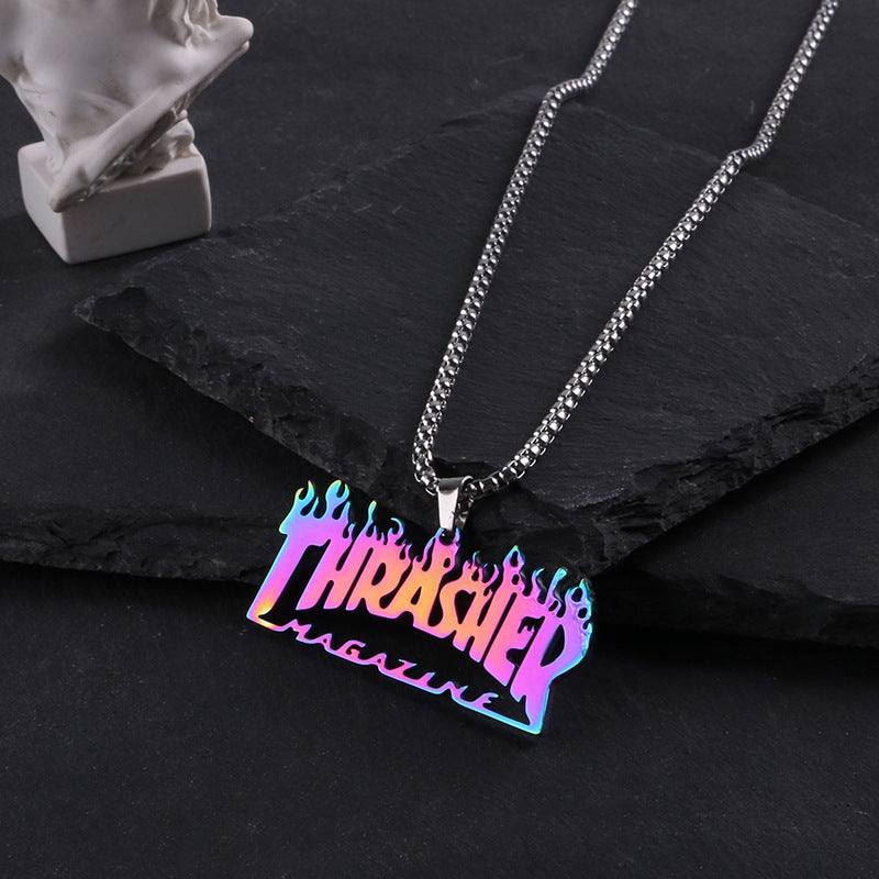 Titanium steel necklace men's hip hop street alloy pendant