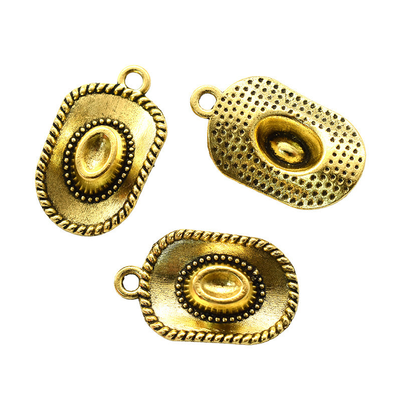 Accesorios de aleación para hacer tú mismo: colgantes de zapatos, sombreros y caballos de mezclilla estilo western 