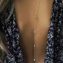 Alloy body chain Back chain, simulated diamond-encrusted leaking back (Minimum purchase of 2 pcs)