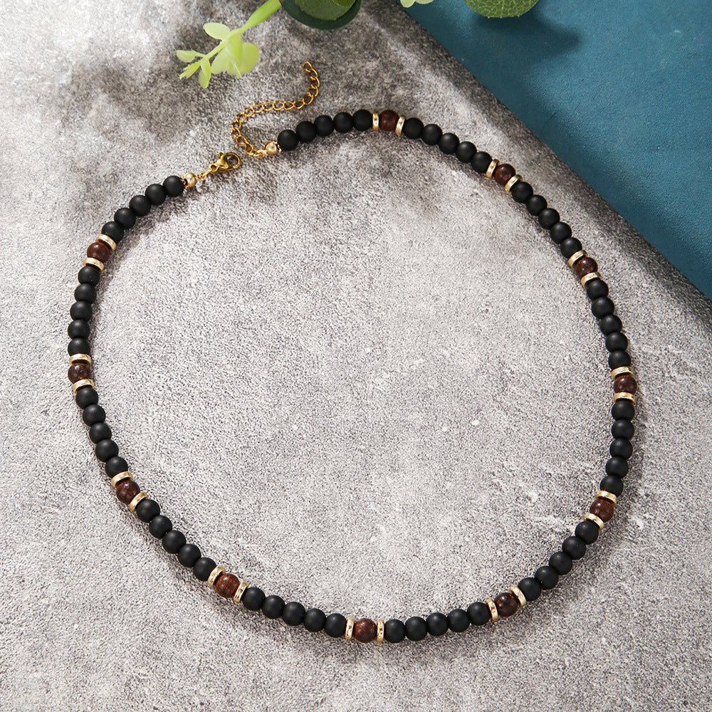 Collar corto con cuentas de madera de concha de coco bohemio para hombre, con tiras apiladas y cuentas turquesas, cadena de clavícula.