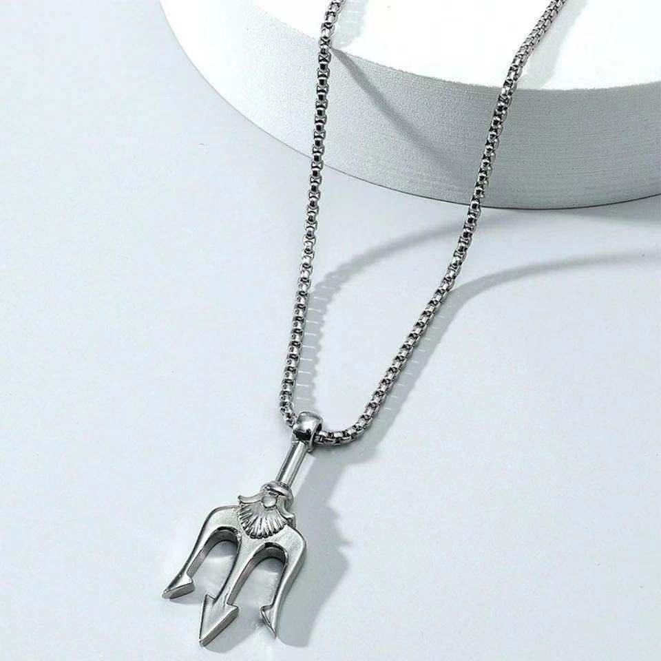 Collar de acero de titanio con colgante de hip hop para hombre 