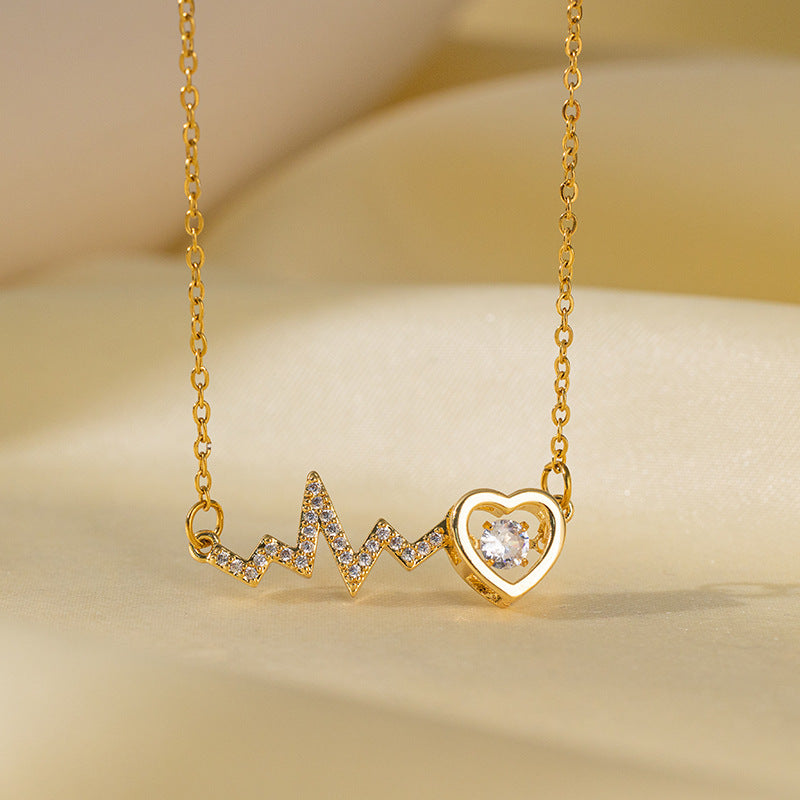 Wholesale Jewelry Sweet Simple Style Star Heart Shape Bow Knot Titanium Steel Zircon Plating Inlay Pendant Necklace