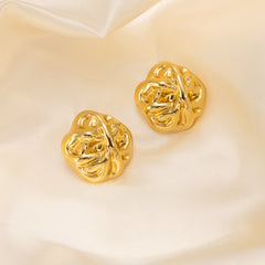 1 Pair Classic Style Geometric Oval Heart Shape Plating 304 Stainless Steel Ear Studs