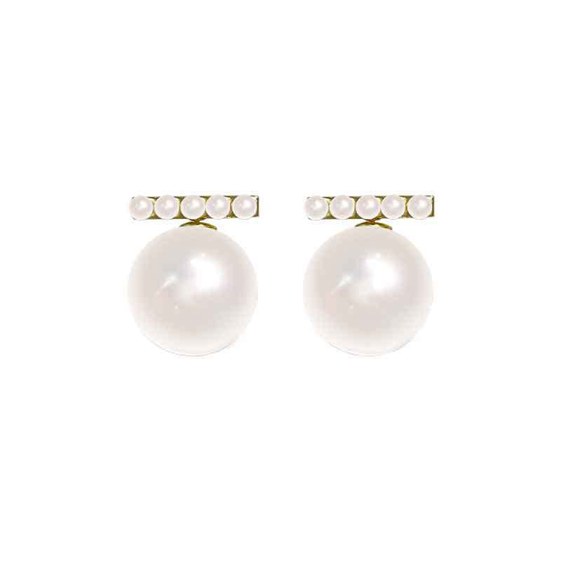 1 Pair Sweet IG Style Geometric Heart Shape Butterfly Inlay Alloy Rhinestones Pearl Drop Earrings Ear Studs