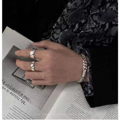Anillo de plata abierto para hombre y mujer 