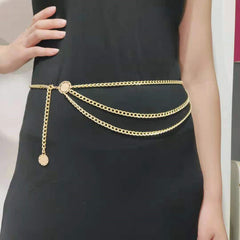 Multi-layer body chain alloy retro street shot waist chain（Minimum purchase of 2 pcs）