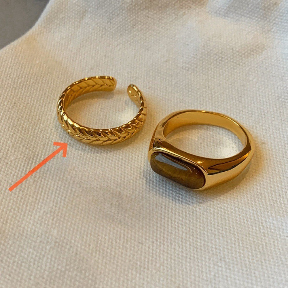 Anillo de ojo de tigre para el dedo índice 
