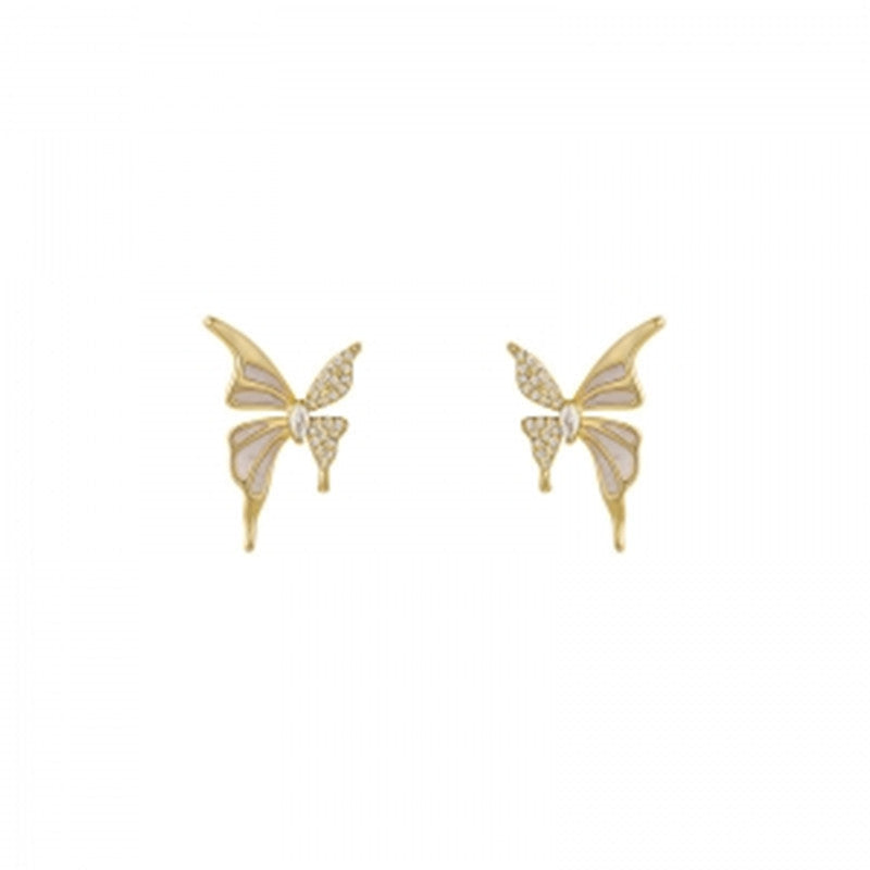 1 Pair Sweet IG Style Geometric Heart Shape Butterfly Inlay Alloy Rhinestones Pearl Drop Earrings Ear Studs