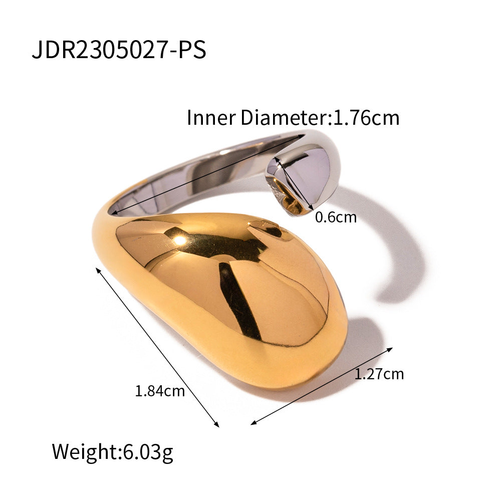 Wholesale Jewelry Glam Simple Style Classic Style Geometric 304 Stainless Steel Plating Open Rings