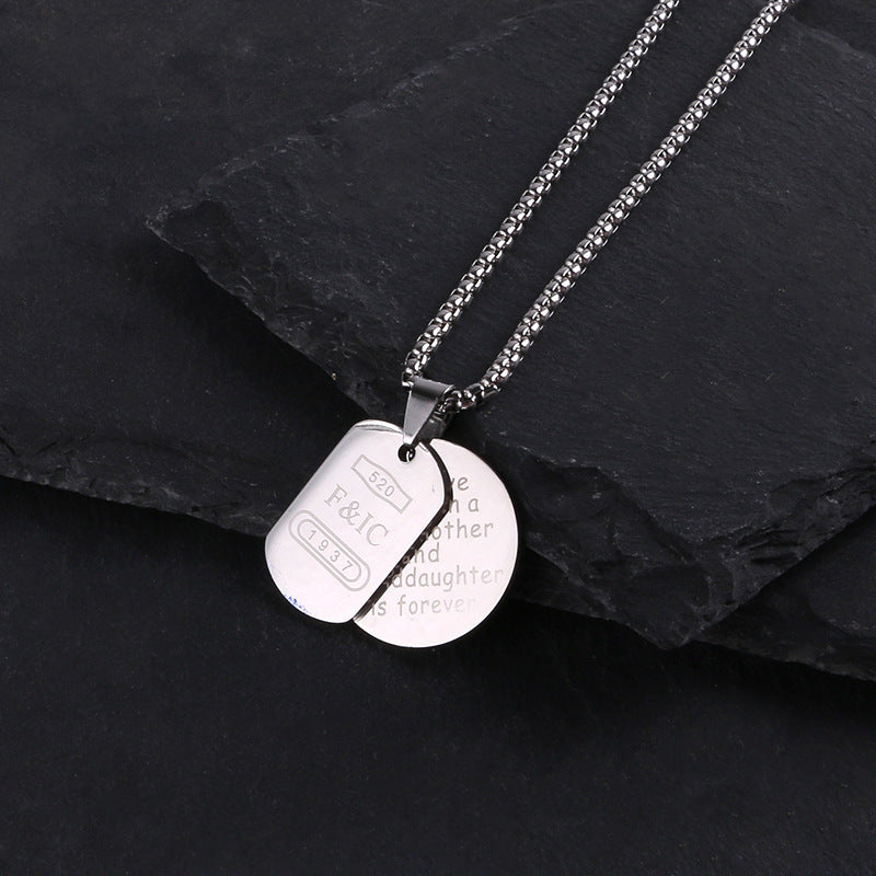 Titanium steel necklace men's hip hop street alloy pendant