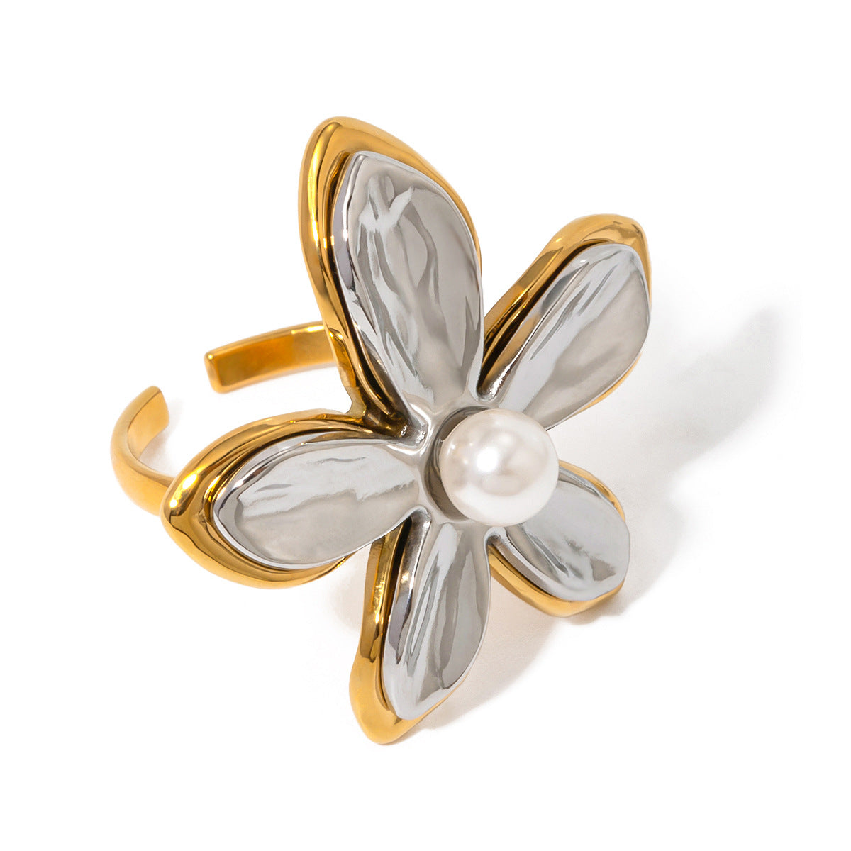 Wholesale Jewelry Glam Simple Style Classic Style Geometric 304 Stainless Steel Plating Open Rings