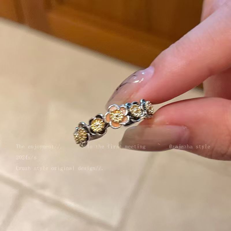 Anillo ajustable con apertura de ojo de tigre de Maillard para mujer 