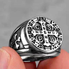 Anillo de runas para hombre, estilo vikingo vintage, color negro, con personalidad de cola