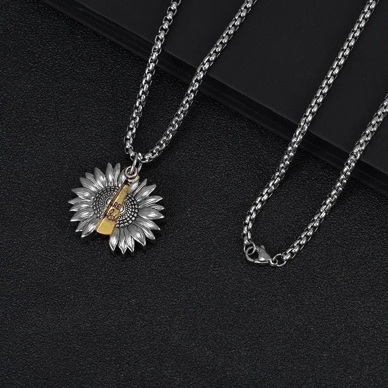 Collar de acero de titanio con colgante de hip hop para hombre 