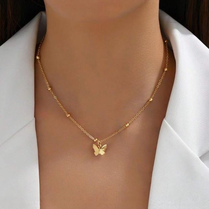 Alloy back chain necklace bow pendant, body chain and long necklace jewelry