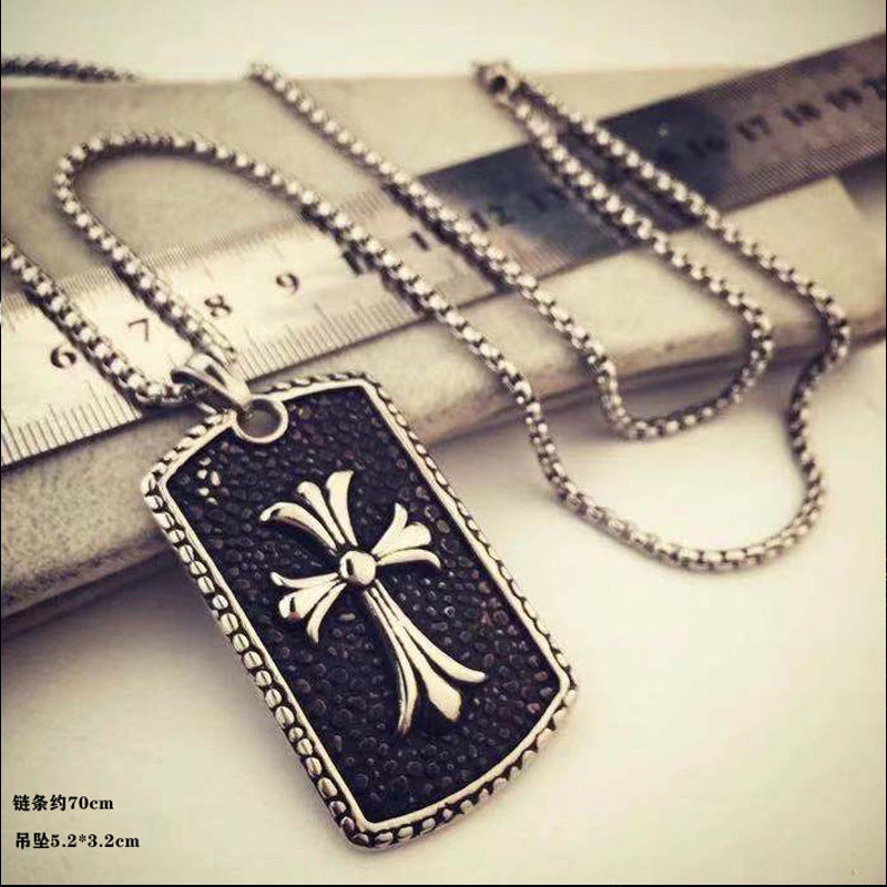 Collar de acero de titanio con colgante de hip hop para hombre 