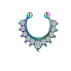 Anillo de nariz falso de aleación de diamantes, sin nariz 