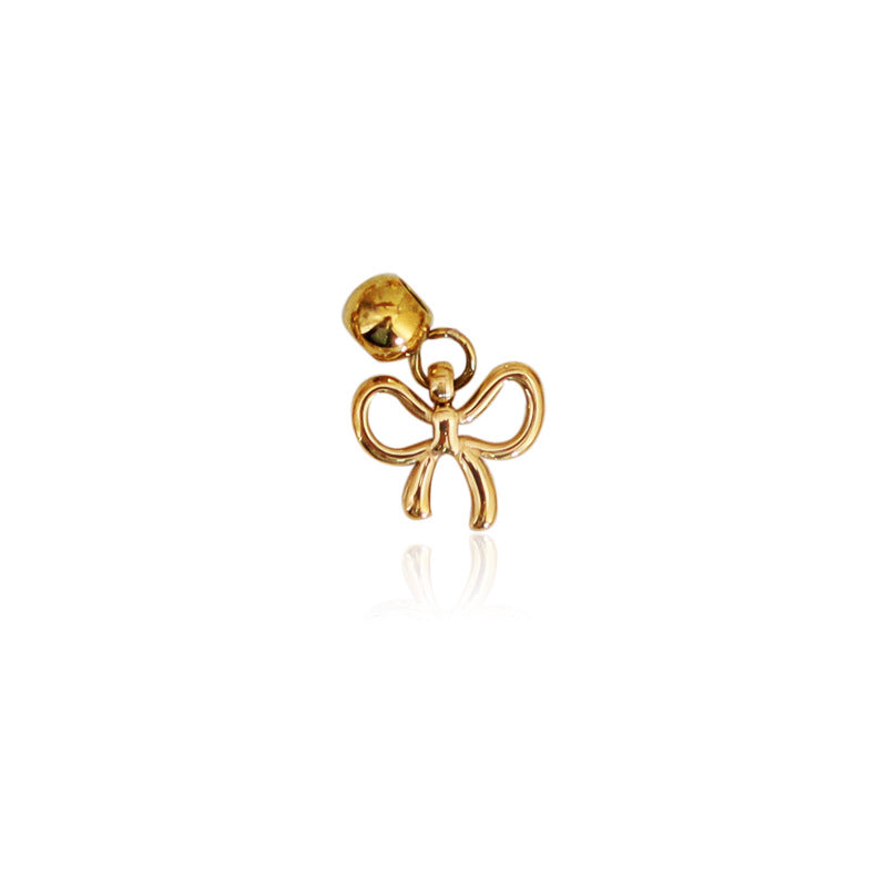 1 Piece 0.8*0.9CM 1.1*0.9cm 1*0.9CM Titanium Steel Heart Shape Flower Bow Knot Pendant Chain