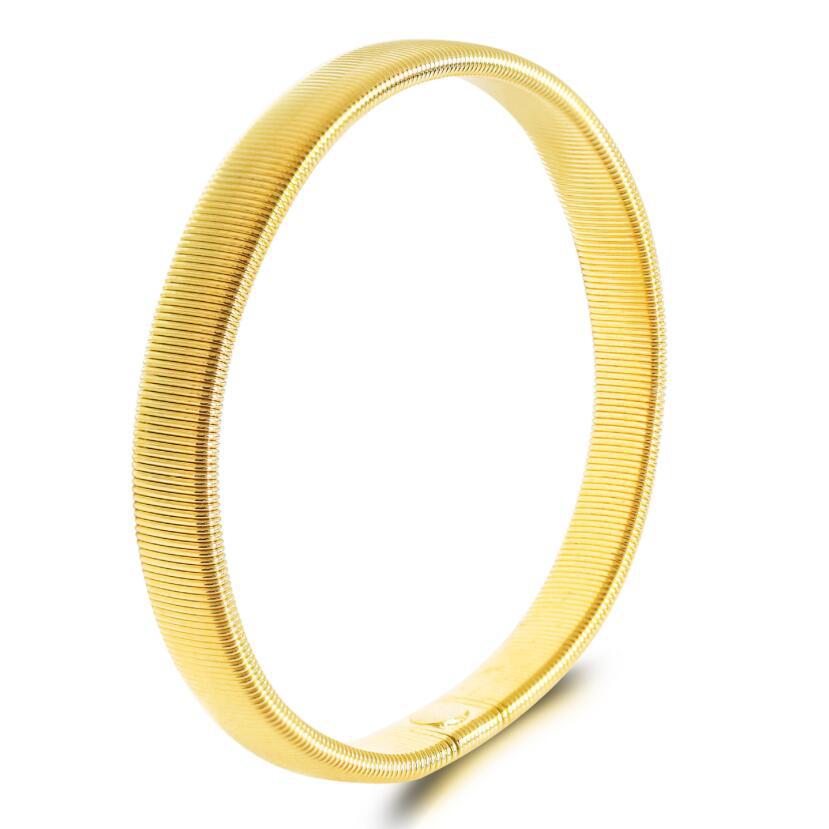 Pulsera de resorte de metal, la pulsera se puede estirar y elástica.