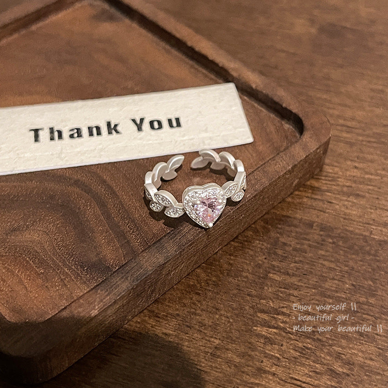 Anillo microengastado, anillo ajustable para dedo índice con apertura de circonitas para mujer