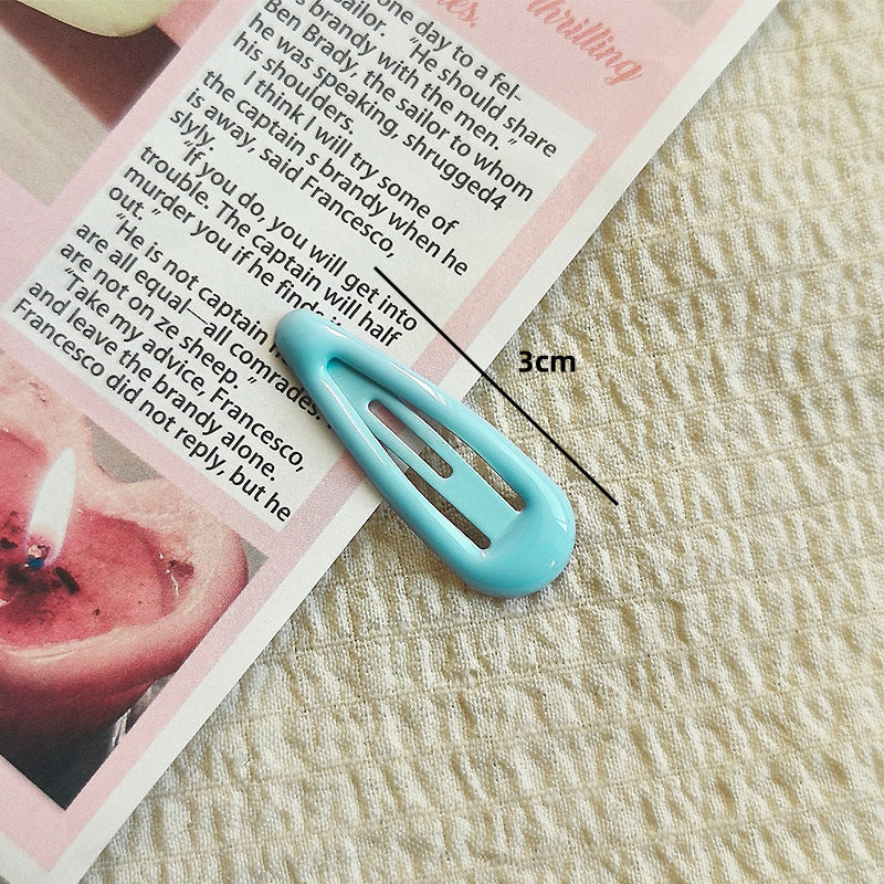 Horquilla con forma de gota de agua de 3 cm con clip BB de color macarrón 