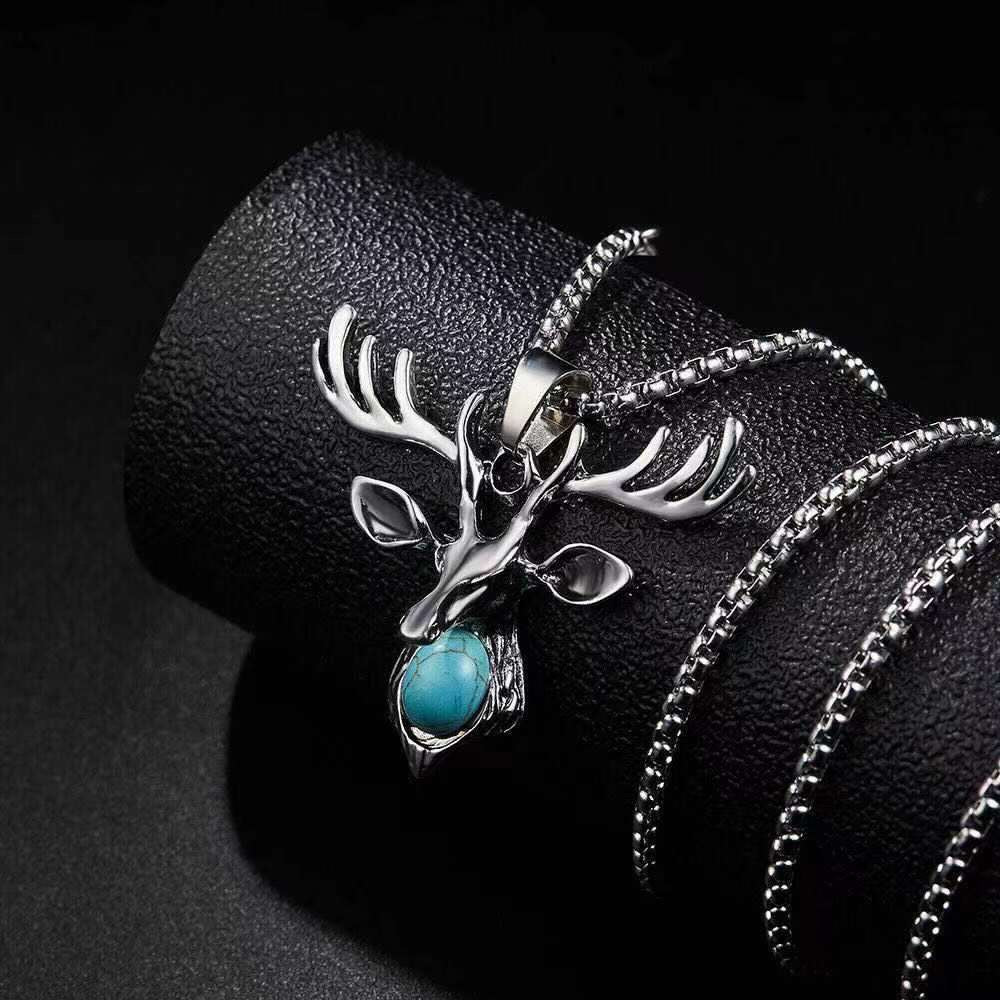 Collar de acero de titanio con colgante de hip hop para hombre 