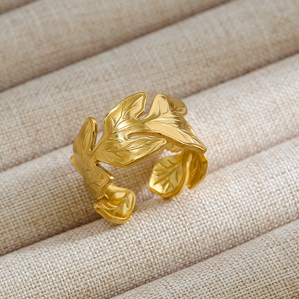 Anillo abierto de acero inoxidable 304 con letras geométricas, estilo hip hop, punk y streetwear. 