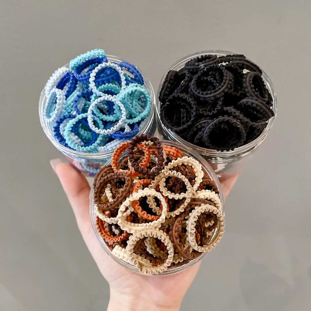 Banda de goma para niños, banda de goma de encaje enlatado de colores, cinta para el cabello elástica alta para niñas 