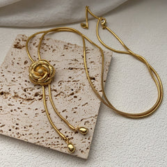 Collar de camelia ajustable de metal, 2 piezas. 