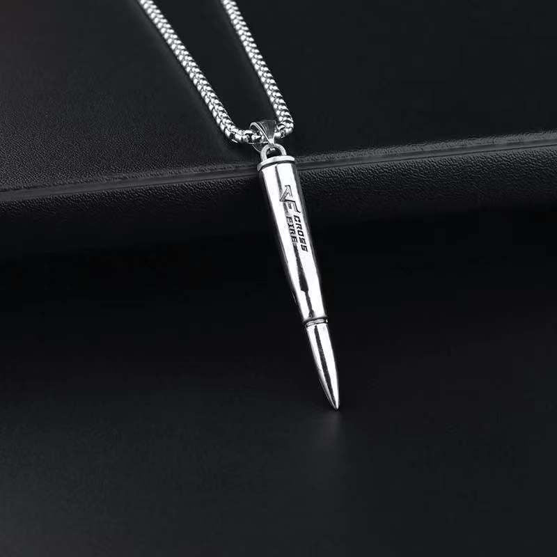 Collar de acero de titanio con colgante de hip hop para hombre 