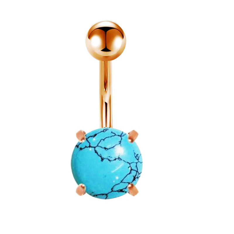 Piercing de acero inoxidable para el cuerpo, con circonitas, para el ombligo