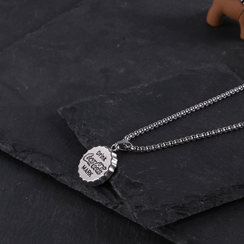 Titanium steel necklace men's hip hop street alloy pendant