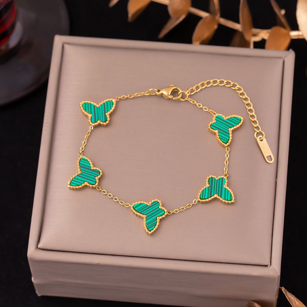 Pulsera de acero de titanio para mujer, pulsera sencilla, joyería 