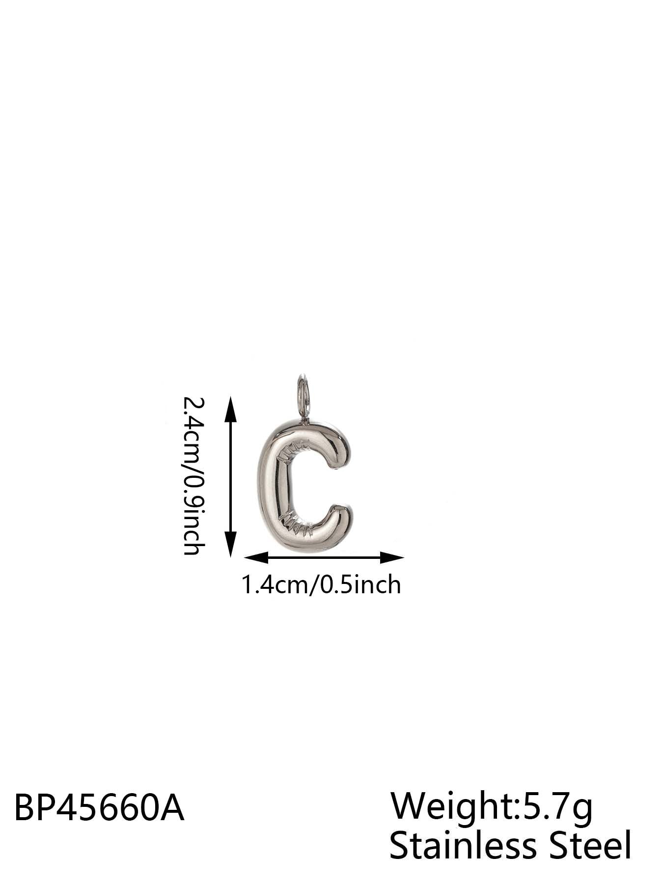 1 Piece 24mm 304 Stainless Steel Letter Pendant Chain