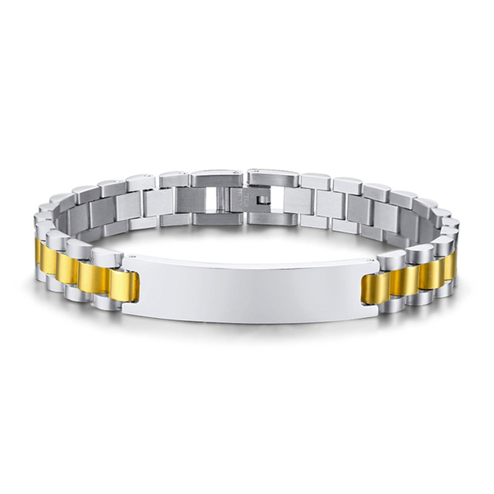 Correa de acero de titanio, pulsera de acero inoxidable de 15 mm, cadena de reloj para hombre, joyería ajustable 